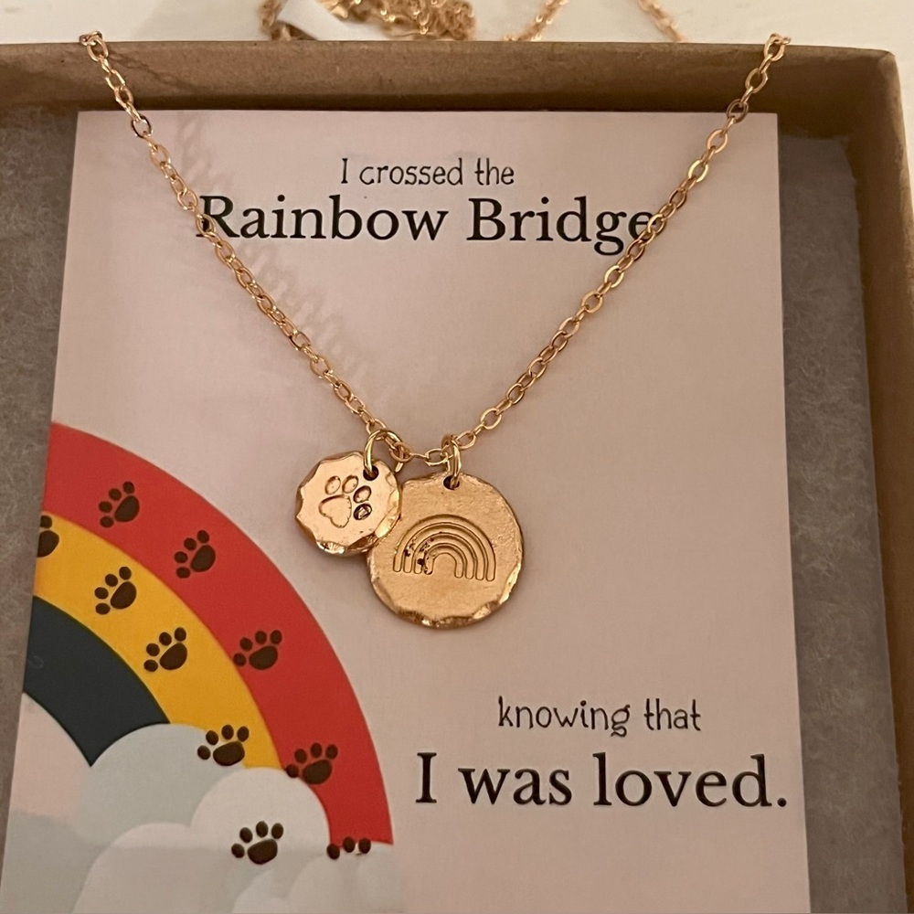 Gold Rainbow Bridge Charm Necklace